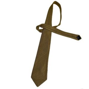 Canali 58” Long 3.5” Wide Luxury Gold Square Pattern Braided Tie